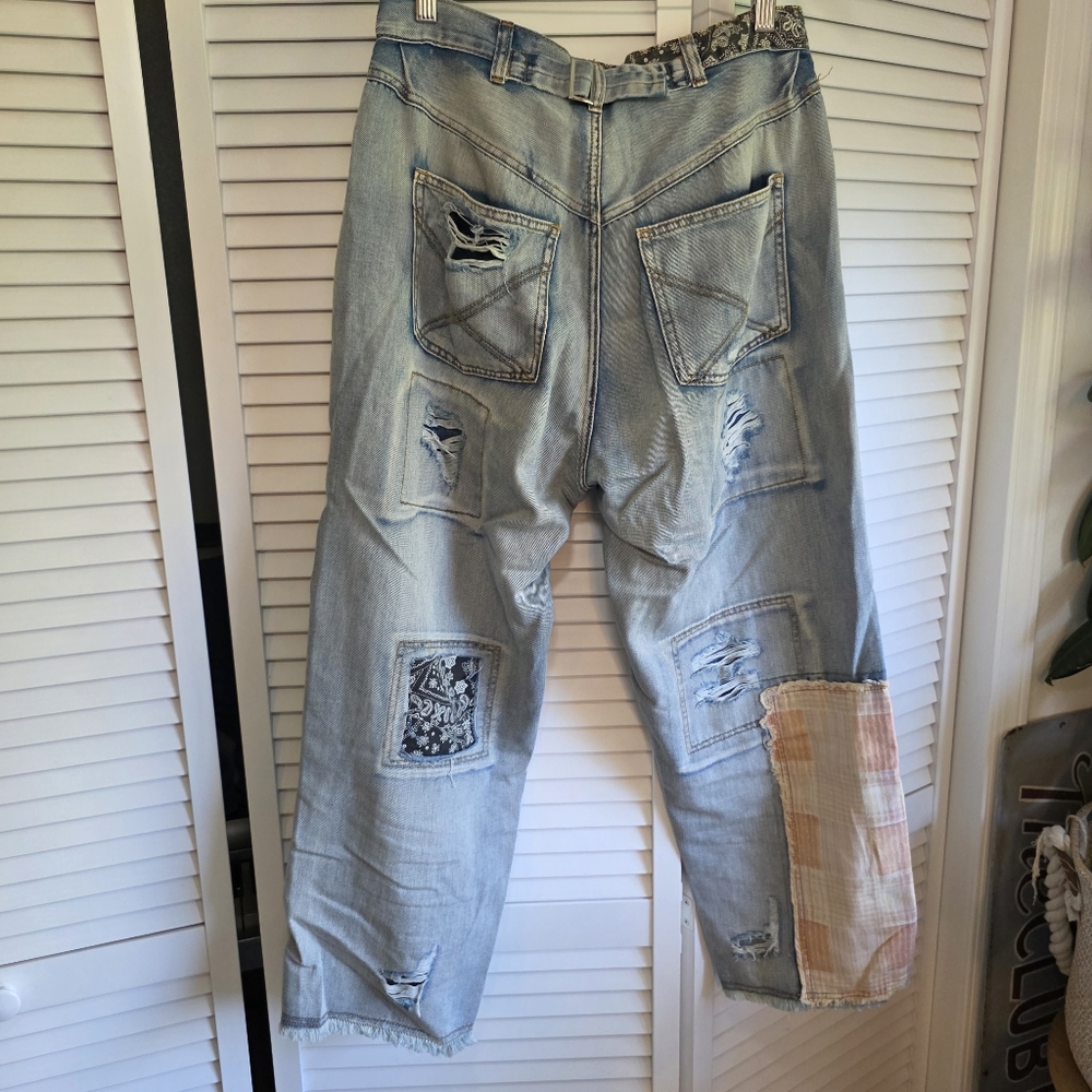 The Wanderlight POL Patchwork/Wide-Leg Jeans Boho… - image 8